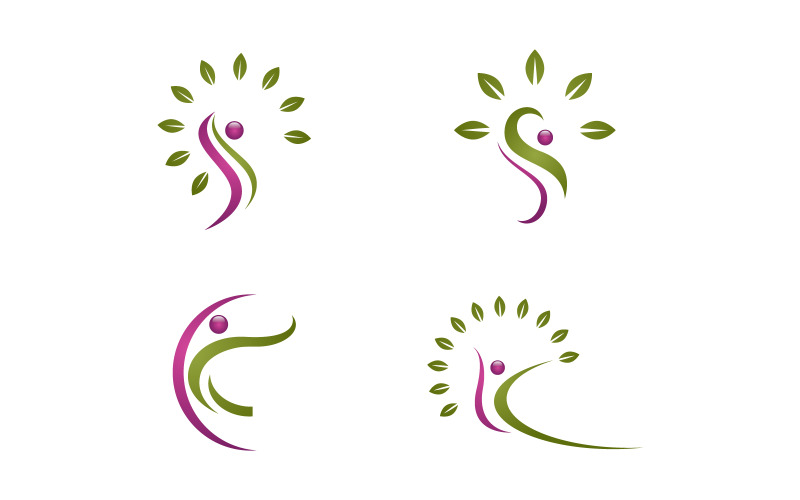 Zdravý život Lidský charakter logo znamení ilustrace v3.4