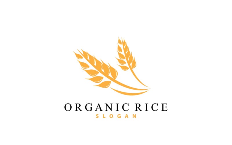 Wheat Rice Logo Simple Design V2 #539250 - TemplateMonster