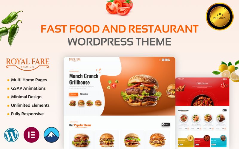 Royal Fare – Tema WooCommerce de WordPress para restaurantes y comida rápida