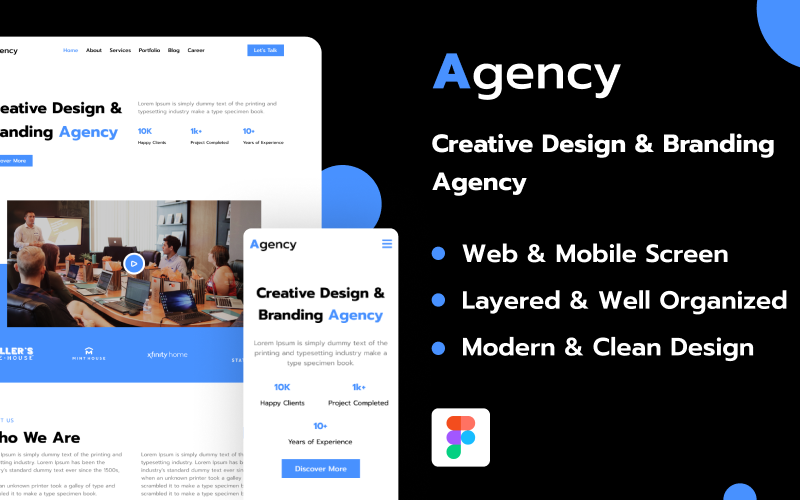 Agencia – Página de destino de agencia creativa (Figma)