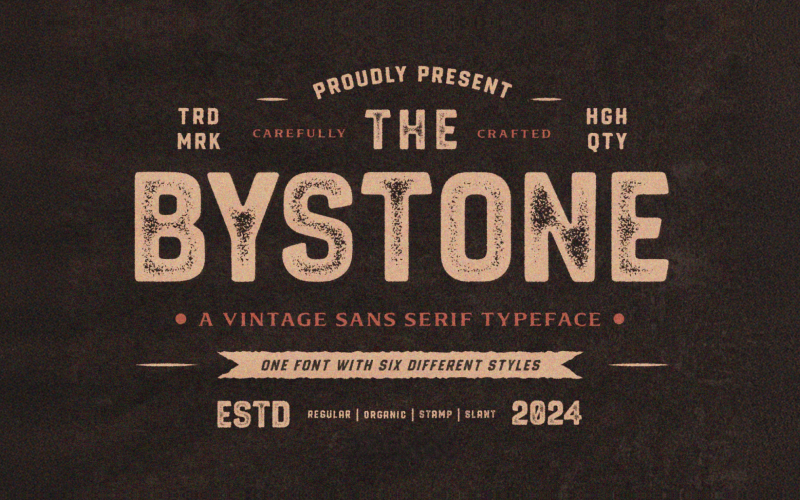 Font Bystone Vintage Display Sans Serif