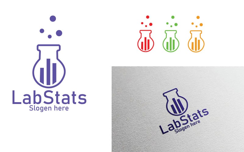 Шаблон дизайна логотипа Lab Stats для научных исследований