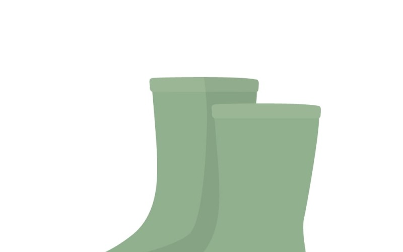 Grüne Herbstgummistiefel-Vektorillustration isoliert