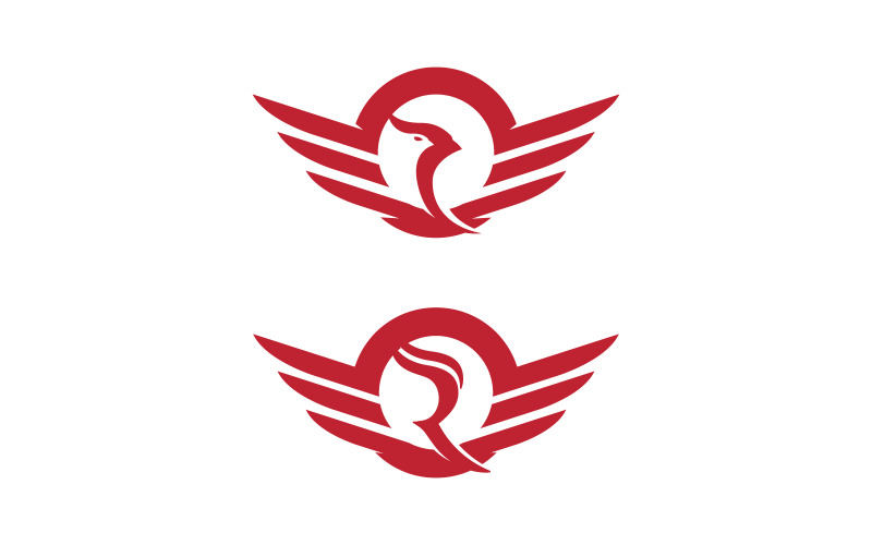 Ícone de asa de falcão, modelo de logotipo, ilustração, design v3.2
