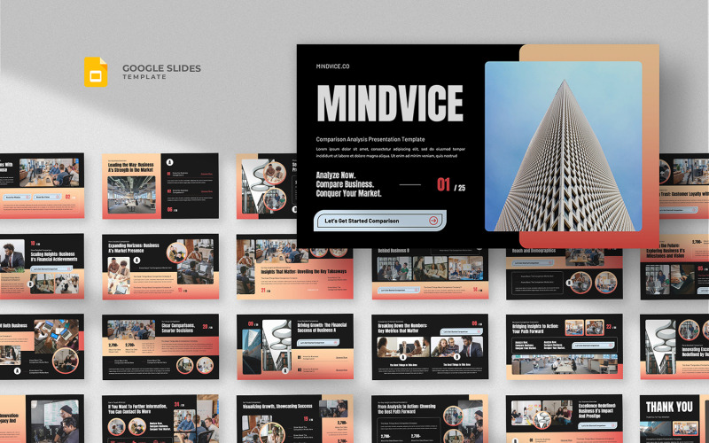Mindvice – Szablon analizy porównawczej Google Slides