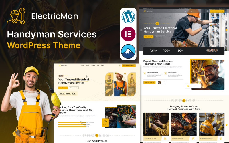 ElectricMan – WordPress-tema för elektriker, hantverkare och underhållstjänster