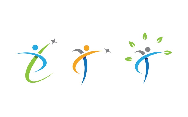 Gesundes Leben Menschliches Zeichen Logo Zeichen Illustration v3.15