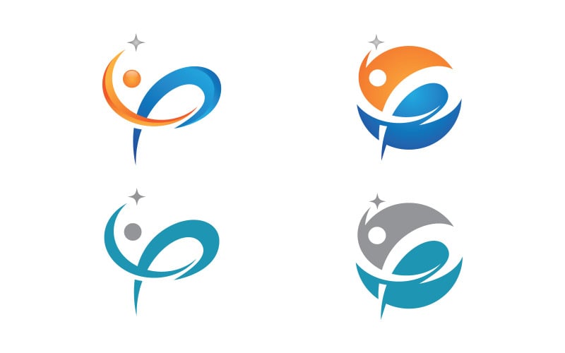 Ilustração de logotipo de personagem humano de vida saudável v3.13