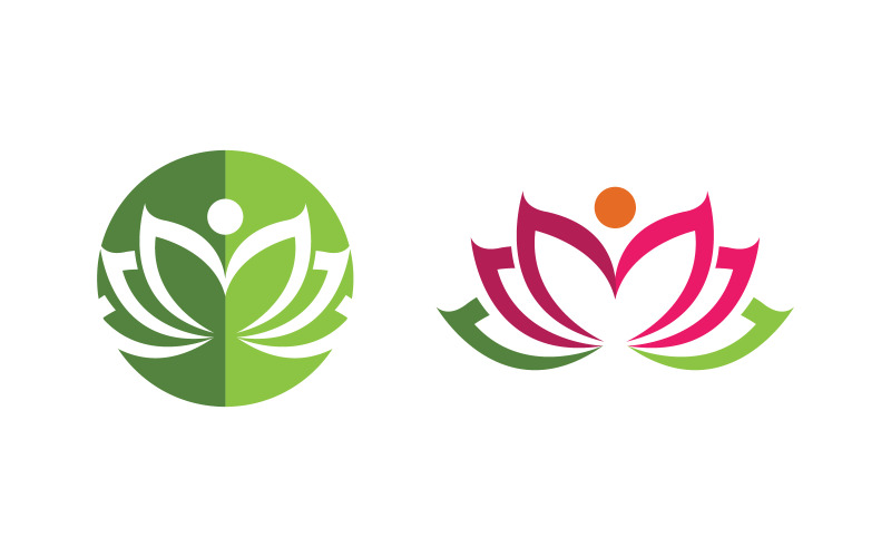 Logo Fleur de lotus Salon de beauté Cosmétique Soins de la peau Icône vectorielle v3.2