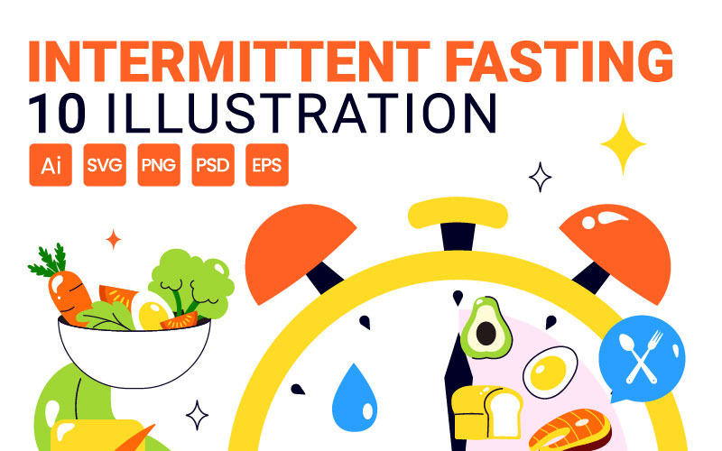 10 Illustrazione del digiuno intermittente