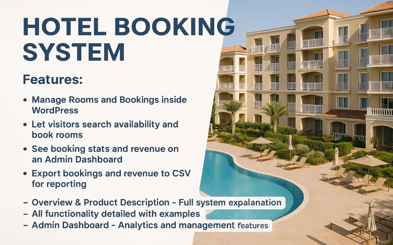 Otel Rezervasyon Sistemi WordPress eklentisi