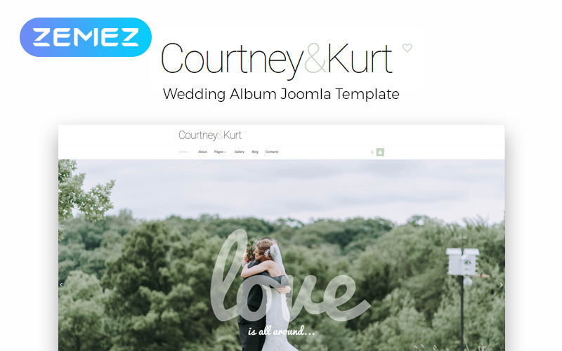 Courtney & Kurt - álbum de casamento - modelo criativo do Joomla