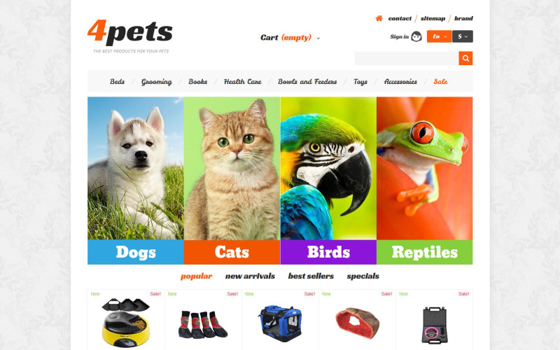 4pets prestashop тема