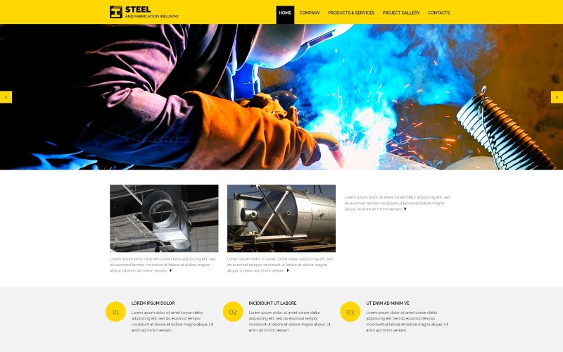 Šablona webových stránek Responsive Steelworks