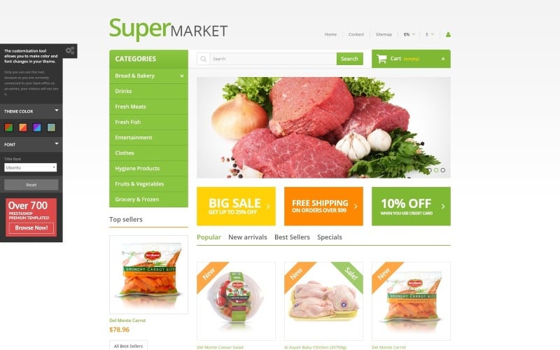 Supermarket PrestaShop-tema