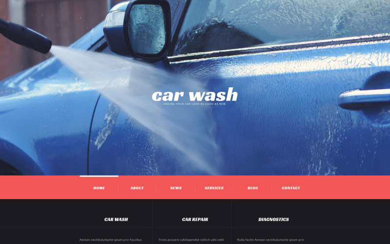 Tema WordPress responsivo para lavagem de carro