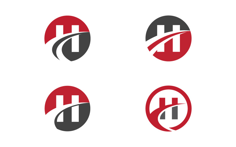 H-logotyp bokstaven modern logotyp illustration malldesign v1.4