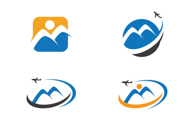 Illustration vectorielle de conception de logo d'icône de service de livraison de voyage v.2