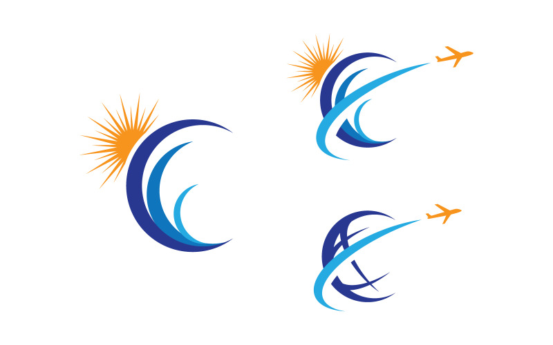 Illustration vectorielle de conception de logo d'icône de service de livraison de voyage v.4