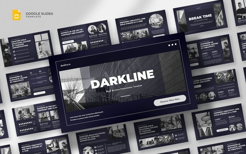 Darkline — черный шаблон Google Slides