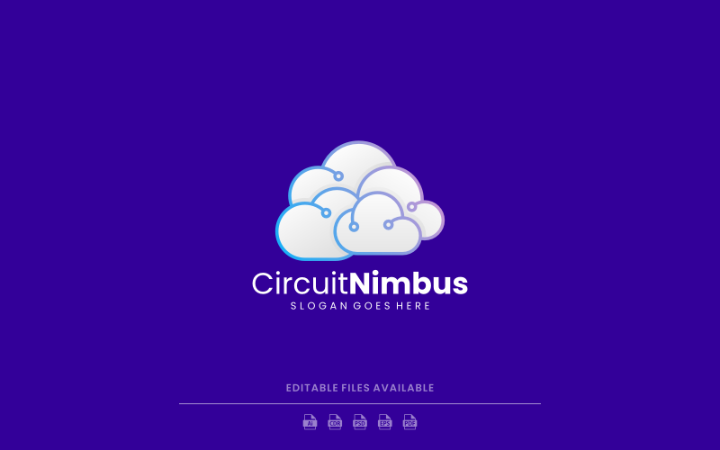 Gradient Line Art Cloud Elements Logo