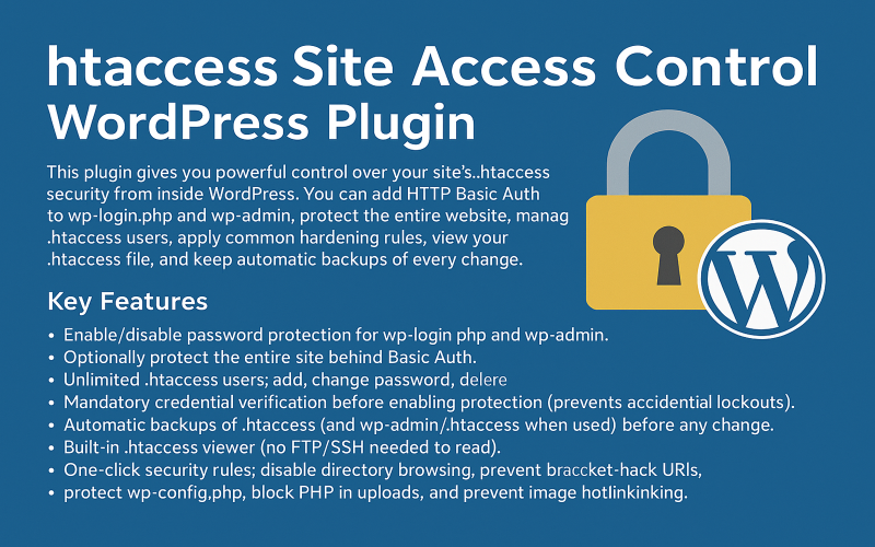 htaccess Site Access Control wordpress plugin