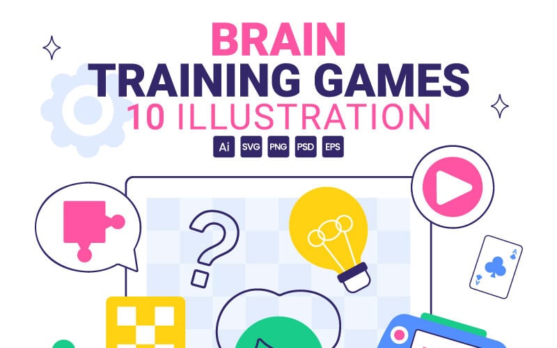 10 illustrationer av hjärnträningsspel