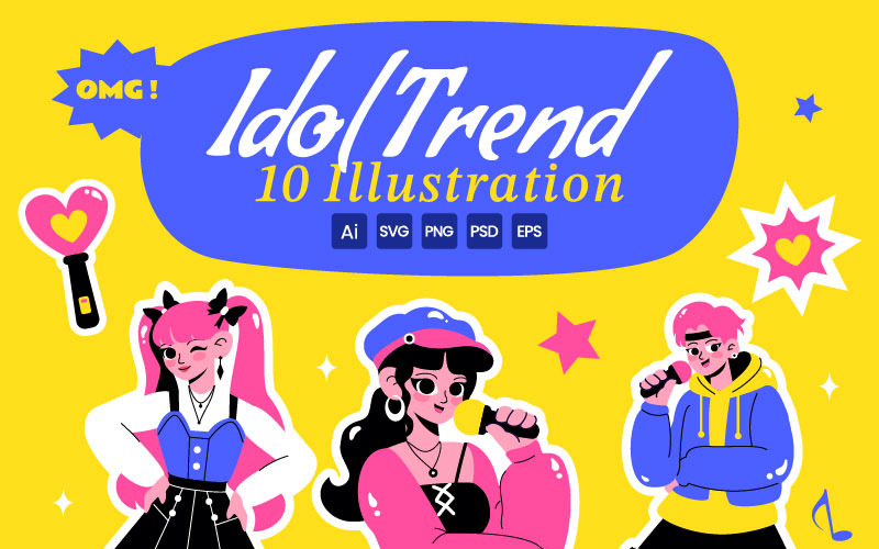 10 illustrationer av K-pop-idoltrender