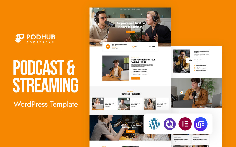 Podhub – Podcast és streaming WordPress CMS Elementor sablon