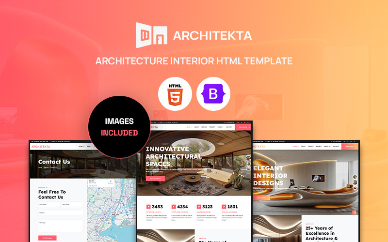 Architekta – HTML-Vorlage für Innenarchitektur und Architektur