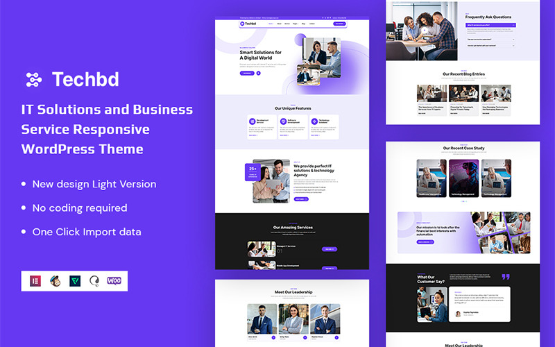 Techbd - responzivní WordPress šablona pro IT řešení a obchodní služby