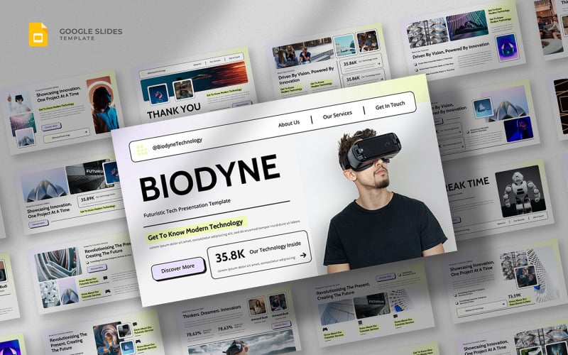 Biodyne - Futuristisk Google Slides-mall