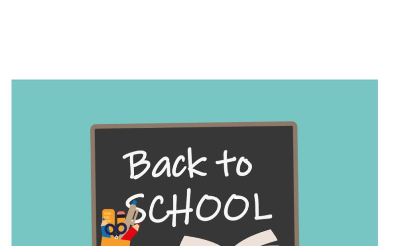 Zurück zur Schule Rabatt liefert flache Vektor-Illustration