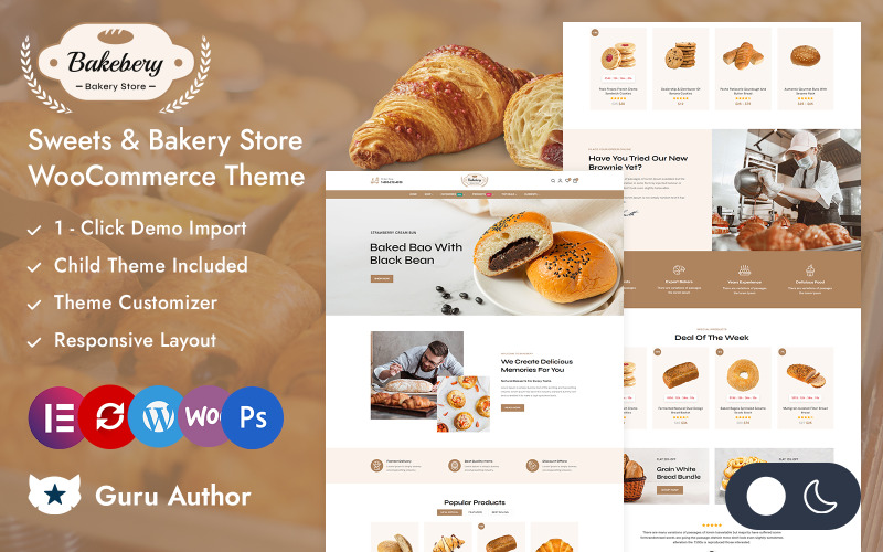 Bakebery - Responsief WooCommerce-thema voor bakkerij en taartenwinkel