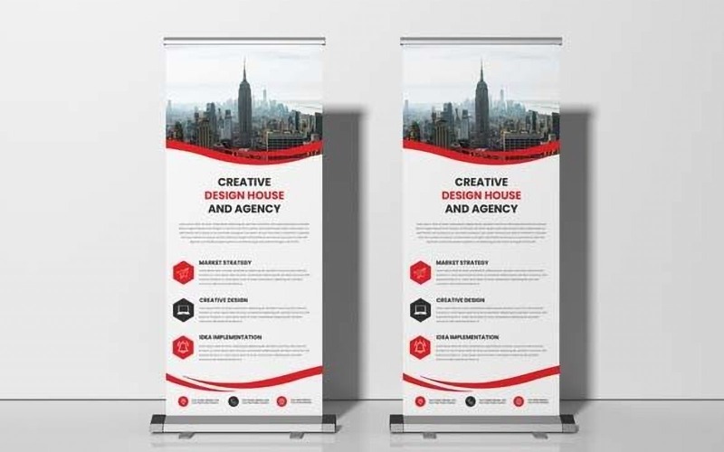 Modèle de bannière d'affichage enroulable pour entreprise Ver-34