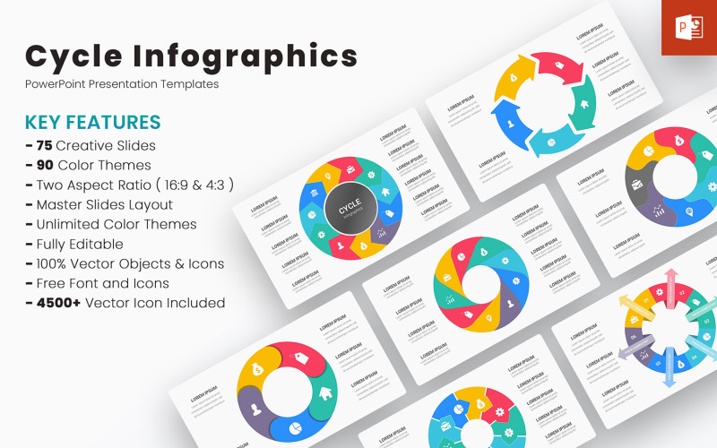 Modelli di PowerPoint per infografiche sui cicli