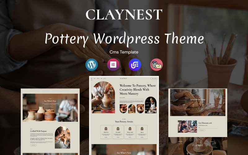 Claynest – Responsivt WordPress-tema för keramik, mångsidigt och funktionellt