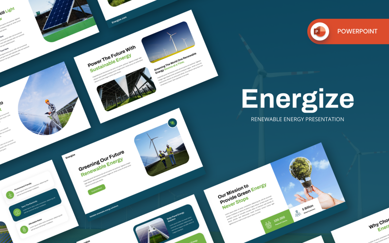 Energize - PowerPoint-sjabloon voor hernieuwbare energie