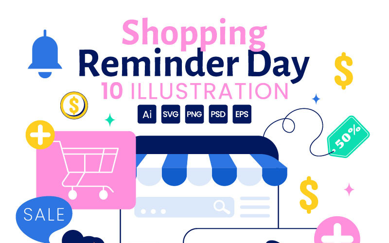 10 Winkelherinneringsdag Vectorillustratie
