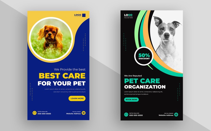 Modello di storia per i social media sulla cura degli animali domestici Ver-3