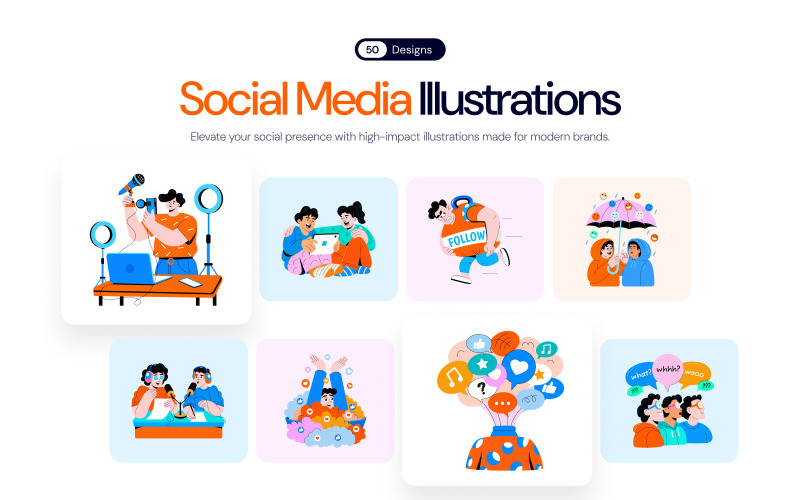 Illustrationskonst för sociala medier