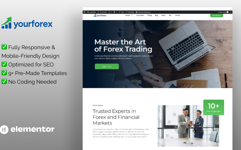 YourForex – Modelo Elementor para Plataformas Forex e de Investimento