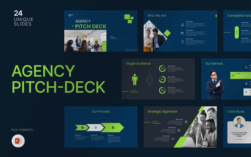 Modello di presentazione del pitch deck dell'agenzia