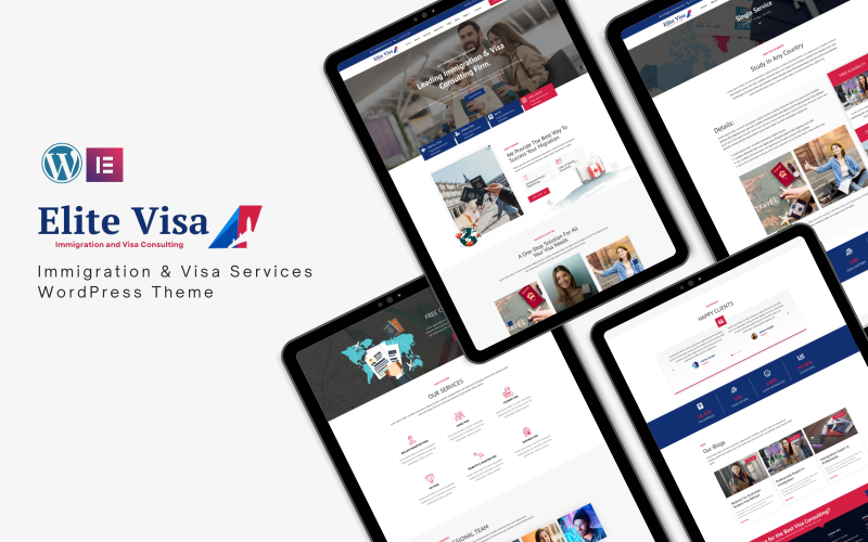 Elite Visa – WordPress-tema för immigration, resor och visumtjänster