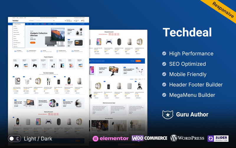 Techdeal - Loja de eletrônicos, gadgets e tecnologia MegaShop Tema WooCommerce