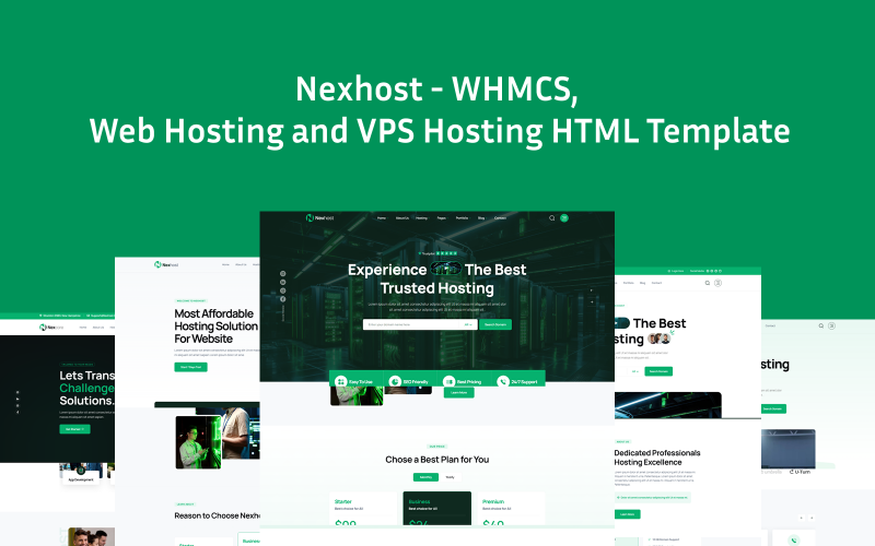 Nexhost Hosting - Modello HTML per WHMCS, Web Hosting e VPS Hosting