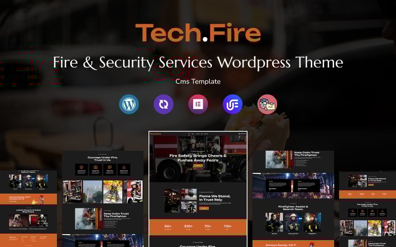 Tech.Fire - Tema multipropósito adaptable de WordPress para servicios de seguridad y contra incendios