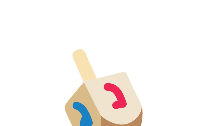Traditionelle Chanukka-Holz-Dreidel-Spielzeug-Silhouette-Vektor-Illustration