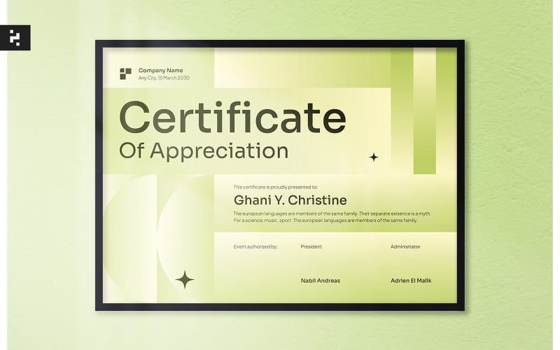 Certificato di gradiente calmo