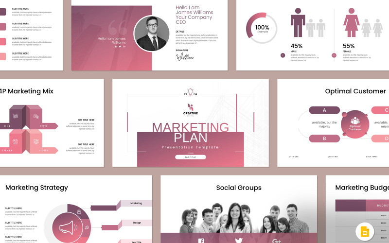 Marketingterv Google Dia sablon 2030